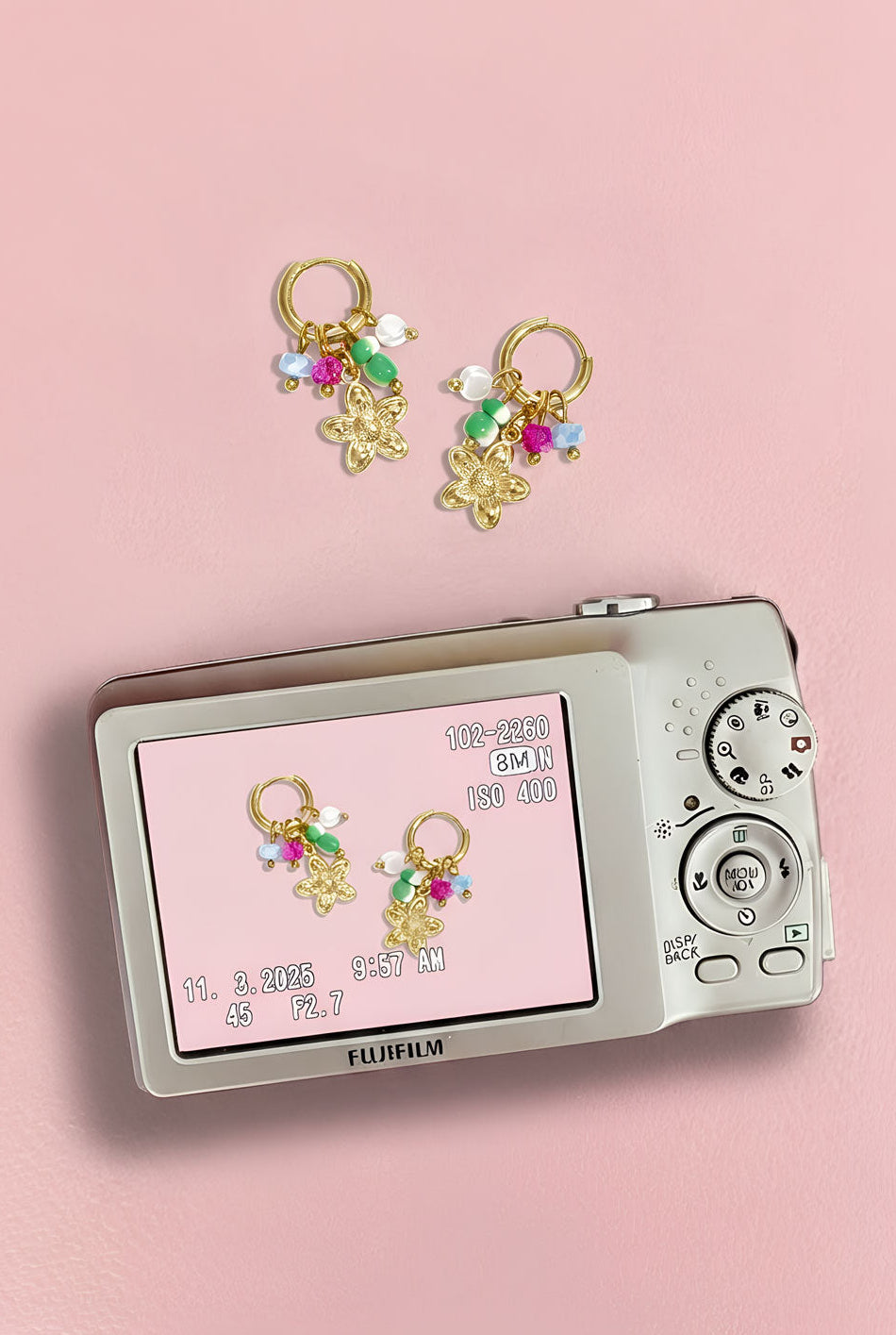 Ohrhänger aus Edelstahl, Blumenmuster, lässig-romantisch, Damenschmuck