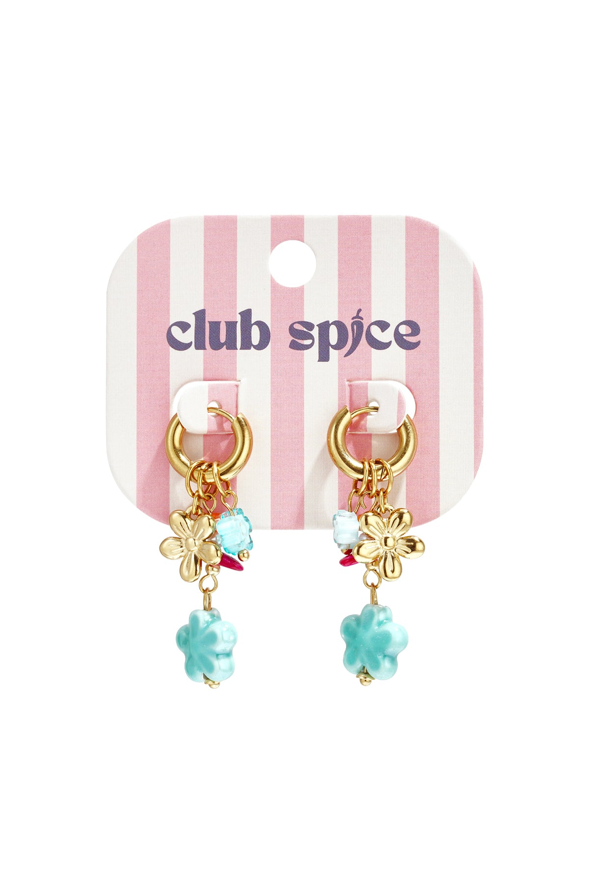 Ohrringe mit Blumenanhängern und Perlen