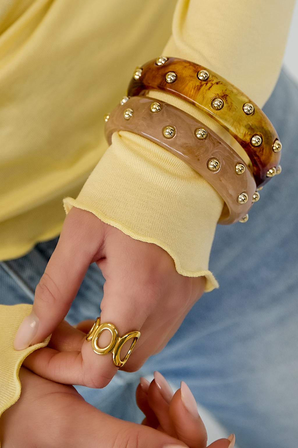 Armreifen aus Kunstharz, einfarbig, lässig-schlichte Serie, Damenschmuck