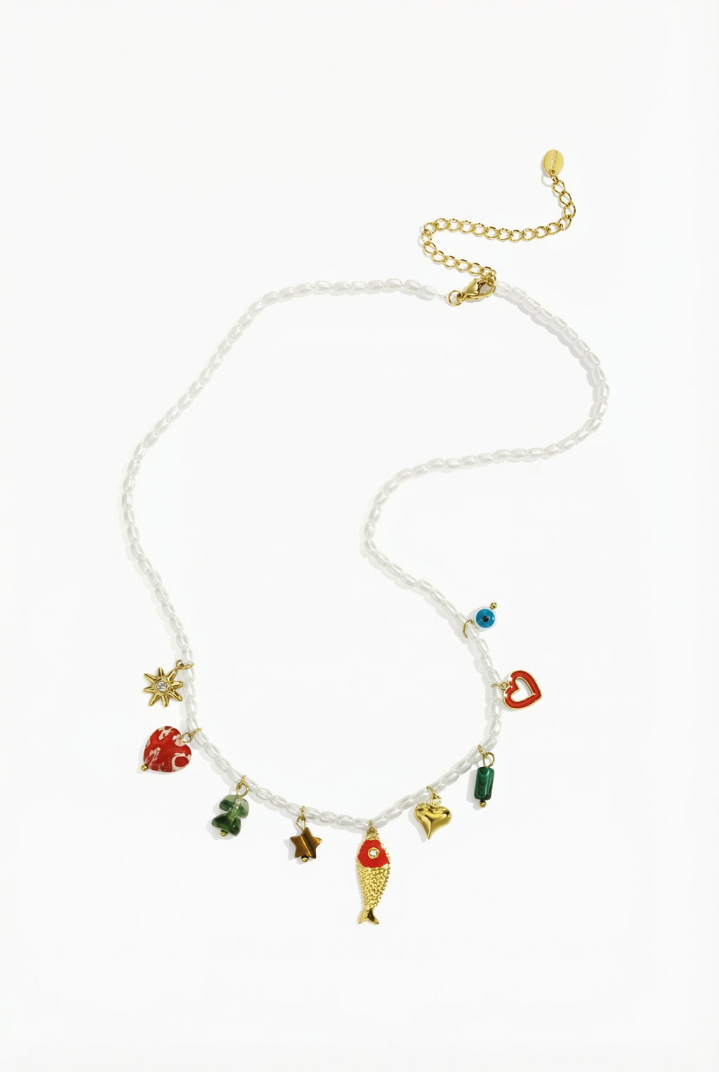 Amalfi Kette mit weißen Perlen