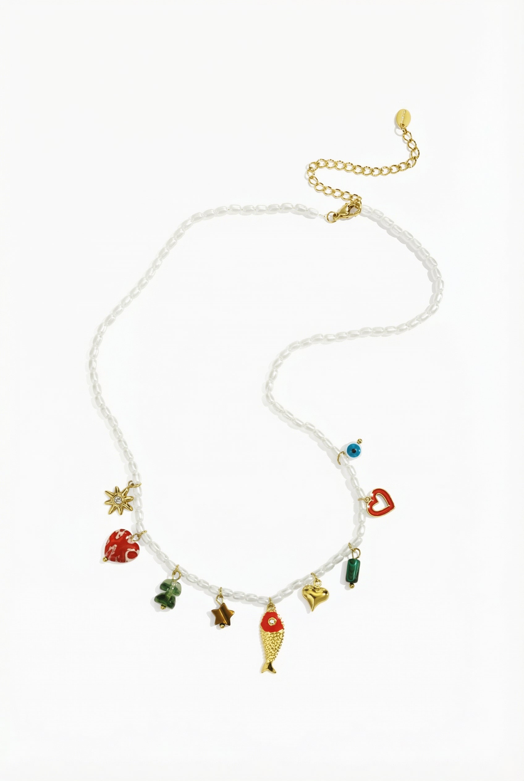 Amalfi Kette mit weißen Perlen